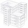 Jutieuo 24 Pack Mixed Sizes Rectangular Mini Plastic Containers Clear Plastic Storage Boxes with Hinged Lids and Labels Empty Beads Organizers for Small Items Art Craft Jewelry Projects