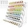 Homakover Acrylic Paint Organizer Wall Mount Paint Holder for Craft Hobby Storage Rack for 2 oz Bottles with Brush Holder