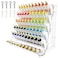 Homakover Acrylic Paint Organizer Wall Mount Paint Holder for Craft Hobby Storage Rack for 2 oz Bottles with Brush Holder