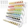 Homakover Acrylic Paint Organizer Wall Mount Paint Holder for Craft Hobby Storage Rack for 2 oz Bottles with Brush Holder