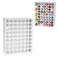 SANFURNEY 63 Holes Craft Paint Storage Holder Vertical Acrylic Paint Bottles Organizer Rack Stand for 2oz Craft Paints WallMounted