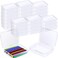 Dcocdeely 30 Pcs Plastic Crayon Box Holds 24 Crayon With Hinged Lid Clear Crayon Organizer Holder Case Crayon Storage Containers for Art Crafts School Classroom Supplies 30