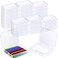 Dcocdeely 30 Pcs Plastic Crayon Box Holds 24 Crayon With Hinged Lid Clear Crayon Organizer Holder Case Crayon Storage Containers for Art Crafts School Classroom Supplies 30