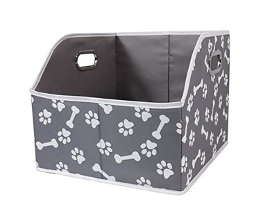 Geyecete Big Dog Toys Storage Bins Canvas Foldable Fabric Trapezoid with metal handles pet BasketsStorage Bin Large toy box OrganizerBonePaw