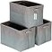 Sea Team 3Pack Large Storage Basket Set Trunk Organizer Clothes Toys Bin 15 x 10 x 10 Inches Big Rectangular Canvas Fabric Collapsible Shelf Box with Handles for Kids Room GreyStone Blue