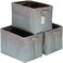 Sea Team 3Pack Large Storage Basket Set Trunk Organizer Clothes Toys Bin 15 x 10 x 10 Inches Big Rectangular Canvas Fabric Collapsible Shelf Box with Handles for Kids Room GreyStone Blue