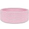 ABenkle Small Woven Basket Empty Tiny Shallow Storage Baskets Mini Cotton Rope Baskets Round Decorative Hamper Basket Storage Bins for Toys Spa Socks Nursery Living Room Pink