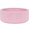ABenkle Small Woven Basket Empty Tiny Shallow Storage Baskets Mini Cotton Rope Baskets Round Decorative Hamper Basket Storage Bins for Toys Spa Socks Nursery Living Room Pink
