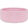 ABenkle Small Woven Basket Empty Tiny Shallow Storage Baskets Mini Cotton Rope Baskets Round Decorative Hamper Basket Storage Bins for Toys Spa Socks Nursery Living Room Pink