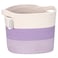 Sea Team Oval Large Cotton Rope Woven Storage Basket with Handles White Mottled Lavender 16 x 13 inches