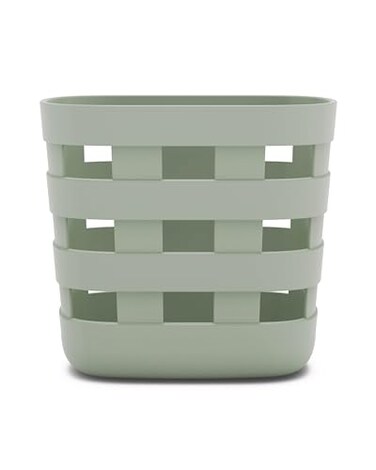 Lalo Bath Time Storage Bin Keep Items Organized Dry with NonToxic Plastic Easy Cleanup Removable Drying Bin Woven Baby Organizer Secure Wall Attachment 9 x 55 x 85 in Sage