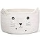Zopeal Cat Basket Storage Woven Organizer with Ears Easter Decorative Gift Pet Toy Cute Cotton Rope Basket for Gift Cat Dog Toy Bin Nursery Room137 x 78 InchWhite