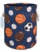 LANGYASHAN Laundry Basket Canvas Collapsible Organizer Storage Basket for Boys Girls Laundry Hamper Toy Bins Gift Baskets Bedroom Clothes Children Nursery Navy Ball Game