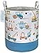 LANGYASHAN Laundry Basket Cotton Collapsible Organizer Storage Basket for Boys girls Laundry Hamper Toy Bins Gift Baskets Bedroom Clothes Children NurseryEngineering Car