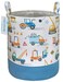 LANGYASHAN Laundry Basket Cotton Collapsible Organizer Storage Basket for Boys girls Laundry Hamper Toy Bins Gift Baskets Bedroom Clothes Children NurseryEngineering Car