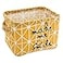 Mziart Small Foldable Canvas Storage Basket Cotton Fabric Mini Portable Storage Bin Nursery Organizer Box for Makeup Toys Shelves Desks Yellow