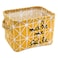 Mziart Small Foldable Canvas Storage Basket Cotton Fabric Mini Portable Storage Bin Nursery Organizer Box for Makeup Toys Shelves Desks Yellow