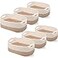 Sawysine 6 Pcs Storage Baskets Bulk for Organizing Cotton Rope Woven Basket with Handles for Gift Cloth Shelves Blanket Toys Living RoomKhaki and White