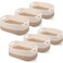 Sawysine 6 Pcs Storage Baskets Bulk for Organizing Cotton Rope Woven Basket with Handles for Gift Cloth Shelves Blanket Toys Living RoomKhaki and White