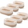 Sawysine 6 Pcs Storage Baskets Bulk for Organizing Cotton Rope Woven Basket with Handles for Gift Cloth Shelves Blanket Toys Living RoomKhaki and White