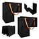 Zhupoub Black 2Pack LShape Foldable Stair Basket with Reinforced Support Insert PU Leather Handles Fits Carpeted Staircase Wood Staircase Storage Basket for Clothes Books Laptops Home Clutter