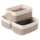 MiniArk Small Storage Baskets for Organizing Closet Organizer Bins Shelf Toy Basket Woven Rope Baskets Cube Decorative Box Shallow Basket 115x75x47 3 Packs White Brown