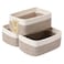 MiniArk Small Storage Baskets for Organizing Closet Organizer Bins Shelf Toy Basket Woven Rope Baskets Cube Decorative Box Shallow Basket 115x75x47 3 Packs White Brown