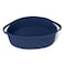 MEGASKET Dark Blue Small Woven Basket 13 x 9 x 5 Baskets for Gifts Empty Cotton Rope Gift Basket Cute Nursery Baby Organizer Cat Dog Toy Box Oval Wicker Storage Bin with Handle