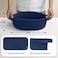 MEGASKET Dark Blue Small Woven Basket 13 x 9 x 5 Baskets for Gifts Empty Cotton Rope Gift Basket Cute Nursery Baby Organizer Cat Dog Toy Box Oval Wicker Storage Bin with Handle