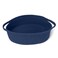 MEGASKET Dark Blue Small Woven Basket 13 x 9 x 5 Baskets for Gifts Empty Cotton Rope Gift Basket Cute Nursery Baby Organizer Cat Dog Toy Box Oval Wicker Storage Bin with Handle