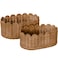 BEBE BASK Premium Scalloped Basket Set Of 2 Scallop Basket 16 x 10 x 7 Inch HandWoven Elegant Wicker With Scalloped Edge Nursery Storage Mocca