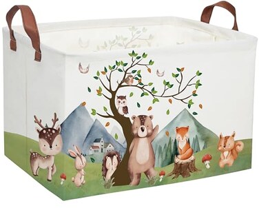 DDBASKET Kids Basket Animal Baskets Cute Storage Bins Rectangular Toy Storage Bin Organizer Book Box Animals Room DecorMountain animal