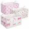 BBSET 3 Pcs Pink Bow Storage Basket Coquette Girls Rectangle Storage Bins Box with Handles Bows and Chery Shelf Basket Ideal for Room Nursery Decor Books Organizing Clothes Toys