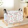 LANGYASHAN Rectangular Storage Bin Collapse Canvas Fabric Cartoon Storage Basket with Handles for Organizing Home Kitchen Boys and Girls Toys Office Closet Shelf Baskets Rec Champagne Rose