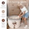 KEMINA BLANKETS Deer Storage Basket for Nursery Large 15x11 Cotton Rope Bin with Soft Felt Animal Patch Toy Organizer Baby Laundry Hamper Diaper Towel Holder Foldable Washable BabySafe