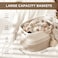 Temary Woven Storage Baskets Set of 3 Rope Baskets for Storage Clothes Towels Versatile Boho Storage Bins WhiteBrown 13x98x85