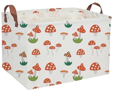 DDBASKET Kids Basket Mushroom Baskets Boys and Girls Basket Rectangular Cute Storage Bin for Room DecorMushroom