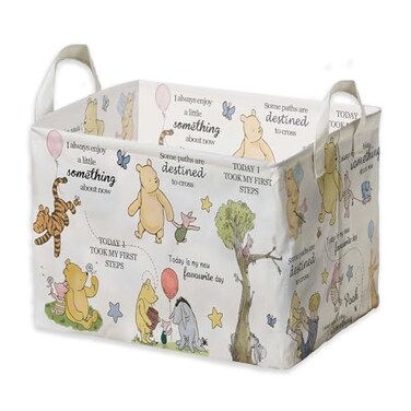 ZsaTuiy Winnie Storage Basket The Pooh Nursery Baby Stuff Winnie Nursery Storage Baske Storage Basket With A Waterproof PE Coating Foldable Large Canvas Laundry Hamper Suitable For Bathroom and Bedroo