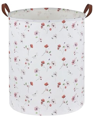 Sanjiaofen Kids Laundry HamperFlower Laundry Basket Collapsible Girls Storage Baskets for Home DecorOfficeHome OrganizerDried flowers