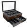 Decorebay Executive Wooden Watch Box Valet Box Sunglasses and Jewelry Box Storage Organizer Sweetheart Brown