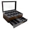Decorebay Executive Wooden Watch Box Valet Box Sunglasses and Jewelry Box Storage Organizer Sweetheart Brown
