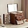 Homruilink Black Walnut Wooden Jewelry Box Wood Jewelry Organizer with 2 Side Doors Mirror Lockable Classical for Watch Necklace Ring Earring Ideal Gift4 Layer with Curved Ring Grooves