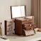 Homruilink Black Walnut Wooden Jewelry Box Wood Jewelry Organizer with 2 Side Doors Mirror Lockable Classical for Watch Necklace Ring Earring Ideal Gift4 Layer with Curved Ring Grooves