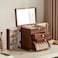 Homruilink Black Walnut Wooden Jewelry Box Wood Jewelry Organizer with 2 Side Doors Mirror Lockable Classical for Watch Necklace Ring Earring Ideal Gift4 Layer with Curved Ring Grooves