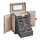 SONGMICS 6Layer Jewelry Box Organizer with 5 Drawers Jewelry Storage Case with Lock and Mirror Large Storage Capacity Gift for Loved Ones for Necklaces Watches Gray UJBC152G01