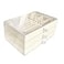Jemjosh Clear Acrylic Velvet Jewelry Organizer with 3 Drawers Stackable Display Storage Earrings Necklace Rings Bracelets Box Holder Case for Women Beige