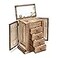 Emfogo Jewelry Box for Women 5 Layer Large Wood Boxes Organizers for Necklaces Earrings Rings Bracelets Rustic Organizer with Drawers and MirrorCarbonized Black