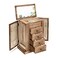 Emfogo Jewelry Box for Women 5 Layer Large Wood Boxes Organizers for Necklaces Earrings Rings Bracelets Rustic Organizer with Drawers and MirrorCarbonized Black