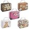 Framendino 5 Pack Mini Suitcase Boxes Small Cartoon Tin Rectangular Handbag Jewelry Coin Container for Party Wedding Decorations