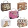 Framendino 5 Pack Mini Suitcase Boxes Small Cartoon Tin Rectangular Handbag Jewelry Coin Container for Party Wedding Decorations